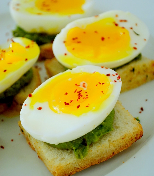 Soft Boiled Egg & Miso Crostini Asian Fusion Appetizers